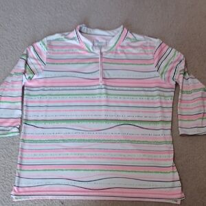 Emerald18 Quarter Zip, 3/4 Sleeve Top